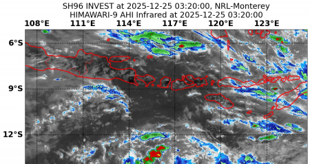 10S 松巴島南方海面 直撲澳洲