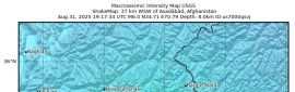 2025/08/31 阿富汗地震 M 6.0  2200以上死亡