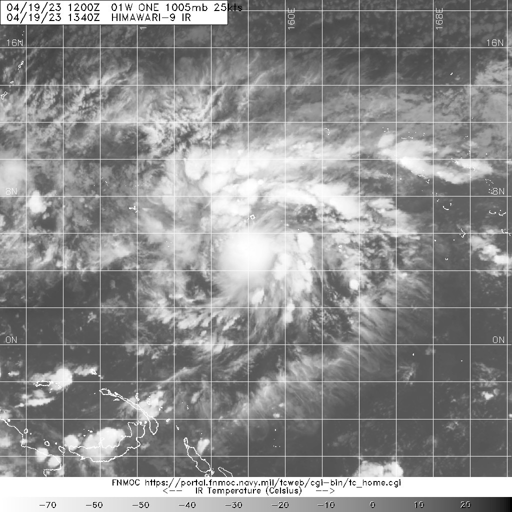 20230419.1340.himawari-9.ir.01W.ONE.25kts.1005mb.4.8N.158.4E.100pc.jpg